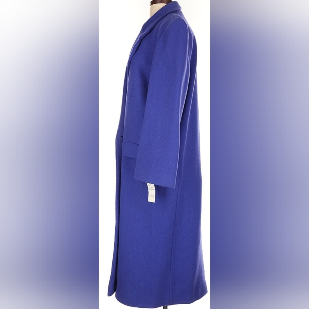 Perry Ellis Royal Blue Wool Coat - Picture 4 of 5
